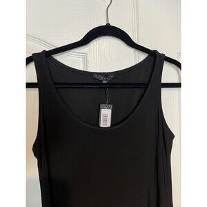 Tiana B. Black Mini Dress Women Small Fringe Beads Jingle Hem Boho Chic Summer